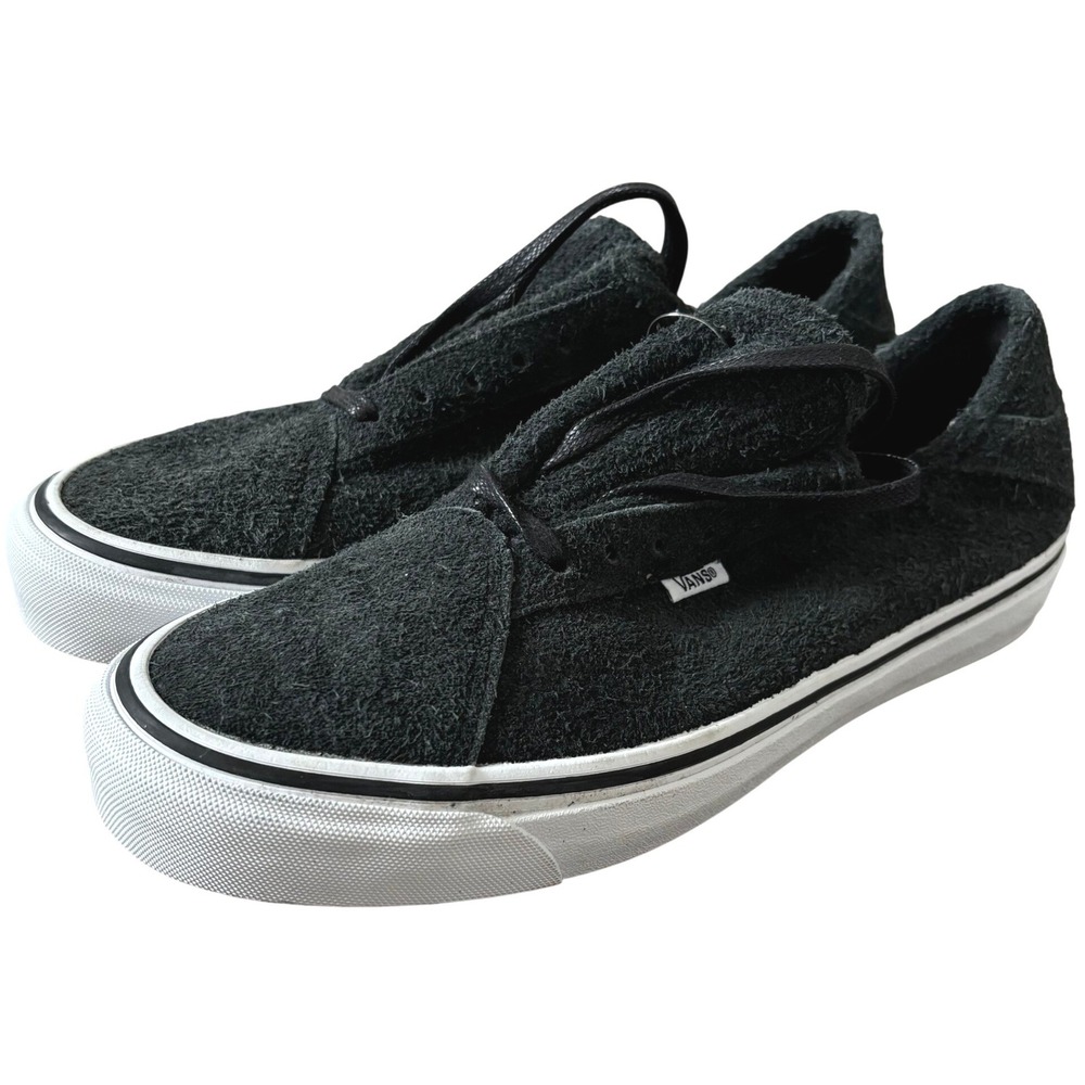 NEW Vans Diamo Ni hairy Suede Sneakers 8 men's 9.5 women's Black White‎